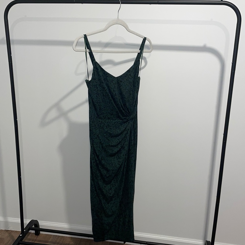 Dark green midi dress